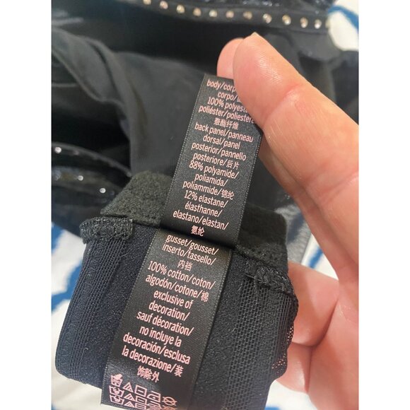 Victoria Secret Women's Black Deep V Plunge Velvet Body Suit - Medium - Picture 12 of 13